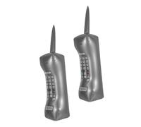 FUTUREORYY Inflatable Retro Cell Phone Toy 2pcs Silver Kids Party Props Lightweight Decorative Phone Birthday Accessories Role Play Outdoor Fun