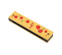 FUTUREORYY Kids Wooden Harmonica with Fruit Pattern Beginner Diatonic Harmonica Musical Toy for Children Suitable for Parties Early Music Education
