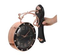 FUTUREORYY Large Double-sided Wall Clock Black Silent Non-ticking European Style Modern Industrial Decor for Indoor Outdoor Office Living Porch