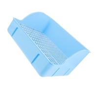 FUTUREORYY Large Rabbit Litter Box with Steel Wire Base, Splash-proof Pet Potty Trainer Tray for Guinea Pigs and Hamsters, Square Blue Plastic Bunny Toilet for Indoor Cage Use