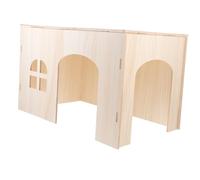 FUTUREORYY Large Wooden Squirrel House Natural Small Animal Hideout for Hamster Guinea Pig Chinchilla Nest for Play Rest and Sleep