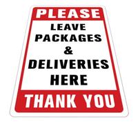 FUTUREORYY Leave Packages Here Label PVC Wall Sign Water-Resistant Adhesive Sticker for Household and Office Use, Suitable for Glass and Tile Surfaces
