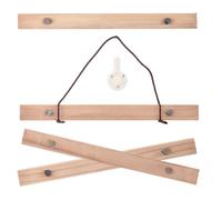 FUTUREORYY Magnetic Wooden Poster Frame Hanger 31cm Teak Color 4pcs Wall Scroll Holder for Home Art Paintings and Photo Display