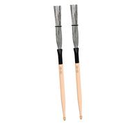 FUTUREORYY Maple Wood Drum Stick Brush Pair Carbon Steel Wire Percussion Brush for Jazz Drum and Percussion Instruments