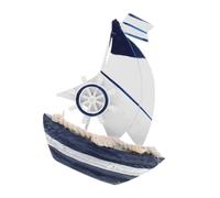 FUTUREORYY Mediterranean Style Wooden Sailboat Model Decor Elegant Desktop Ornament for Cabinet Beach House Decorations Creative Nautical Theme Accent for Home and Office