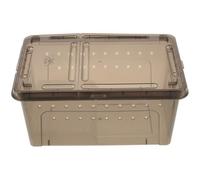 FUTUREORYY Medium Black Turtle Tank with Platform, Plastic Reptile Habitat Terrarium for Household Turtle Raising and Breeding