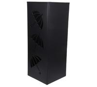 FUTUREORYY Metal Iron Umbrella Stand with Hollow Design Indoor Storage Bucket for Entryway Organizer Holder for Umbrellas Canes Crutches Black Square Rack for Home and Office