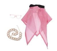 FUTUREORYY Middle Eastern Dog Scarf Costume with Sunglasses and Chain Necklace Lightweight Breathable Bandana for Small Dogs and Cats Versatile Halloween and Party Outfit with Authentic Dubai