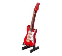 FUTUREORYY Mini Electric Guitar Model Red Decor with Box Detailed Craftwork Ornament for Home Office and Workshop Musicians