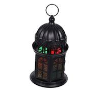 FUTUREORYY Moroccan Style Colorful Glass Candle Lantern Decorative Hanging Light for Home and Patio Retro Design Freestanding Hanging Lamp Lightweight Rustic Decor for Weddings and Parties