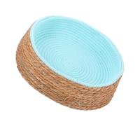 FUTUREORYY Natural Wicker Round Cat Bed Small Green Pet Sleeping Mat Breathable Woven Dog Couch for Indoor Use Comfortable Neat Warm Resting Nest