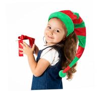 FUTUREORYY Novelty Christmas Elf Hat Lightweight Festive Party Headband for Adults and Red and Green Striped Santa Party Accessory Creative Holiday Costume Decoration