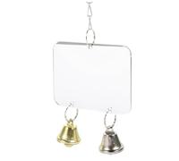 FUTUREORYY Parakeet Mirror Toy Bell Single-sided Parrot Mirror for Bird Cages Bird Plaything for Enhanced Activity and Curiosity