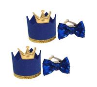 FUTUREORYY Pet Birthday Crown Set for Dogs and Cats Lightweight Party Hats with Bows Comfortable Headdress for Puppies Kittens and Small Animals for Creative Photography and Celebrations
