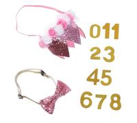 FUTUREORYY Pet Birthday Crown with Pink Dog Party Hat and Bow Tie Collar for Puppies and Cats Glitter Princess Dog Crown Bandana for Memorable Birthday Celebrations and Themed Photo Shoots