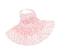 FUTUREORYY Pet Rabbit Dress with Leash Small Cherry Pattern Bunny Garment Harness for Netherland Dwarf and Lop Rabbits, Soft Cotton Fabric Cute Bunny Traction Rope for Indoor and Outdoor Use