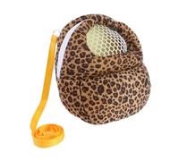 FUTUREORYY Pet Travel Carrier Bag Warm Leopard Print Hamster Backpack Large Size Soft Lined Storage Pouch for Small Animals Portable Outdoor Use Random Color