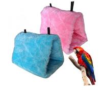 FUTUREORYY Plush Parrot Hammock Soft Thick Hanging Snuggle Cave Warm Hut for Birds with Bilateral Hooks Encourages Balance and Coordination