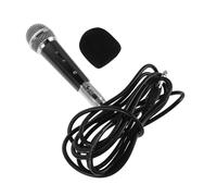 FUTUREORYY Portable Wired Dynamic Microphone with Metal Body Clear Sound Singing Mic for Karaoke Outdoor Speaker Compatible Mini Handheld Design for Adults Black Silver Finish