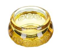 FUTUREORYY Premium Citrine Cornucopia Desktop Ornament Retro Yellow Crystal Home Decoration Chic Small Cornucopia Model for Living Office Bedroom Shelves Stylish Household Accent
