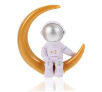 FUTUREORYY PVC Astronaut Statue Moon Ornament for Desk Decor, Creative Decorative Spaceman Figurine for Home Desktop Study Room