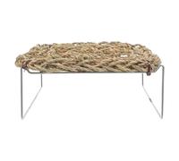 FUTUREORYY Rectangle Bearded Dragon Hammock with Adjustable Height and Sturdy Metal Legs, Khaki Sea Grass Reptile Bed for Hermit Crab and Lizard, for Reptile Habitat and Outdoor Frog Habitat