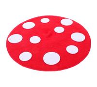 FUTUREORYY Red Mushroom Beret Hat for Cosplay Cap Party Headwear Photo Prop Stage Performance Accessory for Easter Holiday Theme Parties
