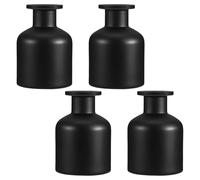 FUTUREORYY Reed Diffuser Bottles with Reed Sticks Black 150ml 4pcs Glass round Cylindrical Aroma Jars for Home Living Room Decorative Aromatherapy