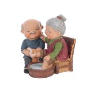 FUTUREORYY Resin Elderly Couple Figurines Old Couple Ornaments for Grandma and Grandad Resin Figurine Old People Decor
