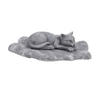 FUTUREORYY Resin Pet Memorial Tombstone Garden Decor with Engraved Words and Photo Slot Outdoor Dog Cat Grave Marker in Natural Rock Color for Lawn Remembrance