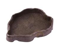 FUTUREORYY Resin Reptile Feeding Bowl Small Practical Food Water Dish for Lizards Tortoises Frogs Compact Pet Feeder in Coffee Color
