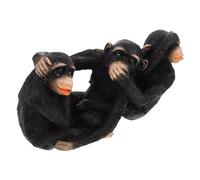 FUTUREORYY Resin Standing Monkey Figurine Hear No Evil Speak No Evil Statue Artistic Animal Sculpture for Living Desk Bookshelf Home Decor Gift