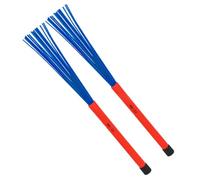 FUTUREORYY Retractable Wire Drum Brushes with Comfortable Handles for Jazz Rock Drummers Rubber Plastic Sticks for Soft Natural Sound and Easy Playing