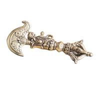 FUTUREORYY Retro Brass Vajra Pestle Ornament Delicate Dharma Craft for Desktop Decor Unique Religious Brass Statue Elegant Vintage Home Ornament Art Exhibition Accessory