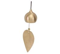 FUTUREORYY Retro Metal Wind Bell Hanging Decor Feng Shui Ornament for Door Balcony Garden Home with Vintage Copper Leaf Design