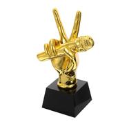 FUTUREORYY Retro Microphone Trophy Resin Award with Stable Base for Music Competitions Singing Contests and Public Speaking Events Gold Singing Trophy for Students and Talent Shows