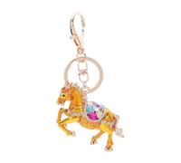 FUTUREORYY Rhinestone Horse Keychain Alloy Chinese Zodiac Pendant for Women Feng Shui Charm Bag Car Backpack Decoration Gift