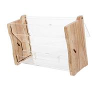 FUTUREORYY Rutin Automatic Chicken Feeder Poultry Food Feeding Box Wooden Medium Size Multi-use Feeding Trough for Parrots, Cockatiels and Birds Suitable for Backyard and Farm Use