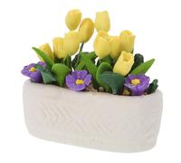 FUTUREORYY Scale Realistic Bonsai Figurine for Tabletop Office Decor Tiny Flower Model for Creative Micro Landscape Craft