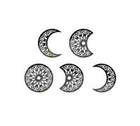 FUTUREORYY Self-adhesive Moon Phase Mirror Wall Sticker Crescent Decor for Bedroom Living Office Space Ornament for Smooth Surfaces Idea