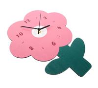 FUTUREORYY Silent Flower Shaped Wall Clock Battery Operated Non Ticking Decorative Wood Wall Mount for Home Office Bedroom Living Unique Art Atmosphere Bedside Clock
