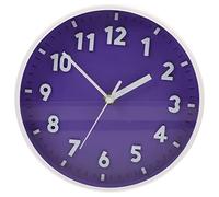 FUTUREORYY Silent Round Wall Clock No Battery Decorative Hanging Clock with Arabic Numerals Lightweight Plastic and Glass Simple Design for Office Bedroom Use