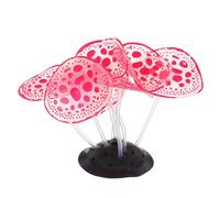 FUTUREORYY Silicone Glow-in-the-dark Artificial Coral Reef Decoration for Aquarium Betta Fish Tank, Fluorescent Pink Realistic Coral Reef Plants Underwater Ornament