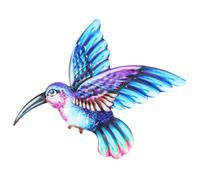 FUTUREORYY Simulated Iron Hummingbird Wall Ornament Hand-painted Metal Bird Decor Resistant Coating Fresh Blue Color for Indoor Outdoor Garden Home Wall Hanging Decoration
