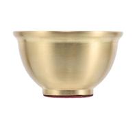 FUTUREORYY Small Brass Offering Bowl Anti-Slip Mat, Copper Ritual Water Cup for Buddhist Meditation and Home Altar Décor, Vintage Countertop Decorative Bowl for Spiritual Use