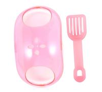 FUTUREORYY Small Pet Sand Bath with Filter Scoop Plastic Hamster and Chinchilla Bath Container Portable Half Transparent Design for Home and Travel Relieves Boredom and Random Color