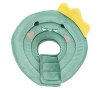 FUTUREORYY Soft Adjustable Cat Collar for Surgery and Wound Healing Lightweight Cloth Cone with Hook and Loop Fastener Skin-friendly Protective Neck for Cats and Kittens Green Small Dinosaur