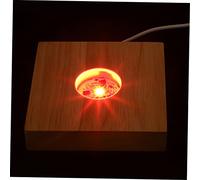 FUTUREORYY Square Wooden LED Display Base with Remote Colour Change | Crystal Ball Stand Decoration, Lighting Base Decor, USB Powered Reusable, Home Use for Crystals and Figurines