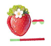 FUTUREORYY Strawberry with Bat and Blindfold for Hanging Loop and Filling Port for Cinco De Mayo Birthday Party Games Summer Fruit Theme Decorations and Party Supplies
