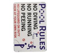 FUTUREORYY Swimming Pool Warning Sign Metal Pool Rules Poster Outdoor Decorative Notice Board Safety Reminder